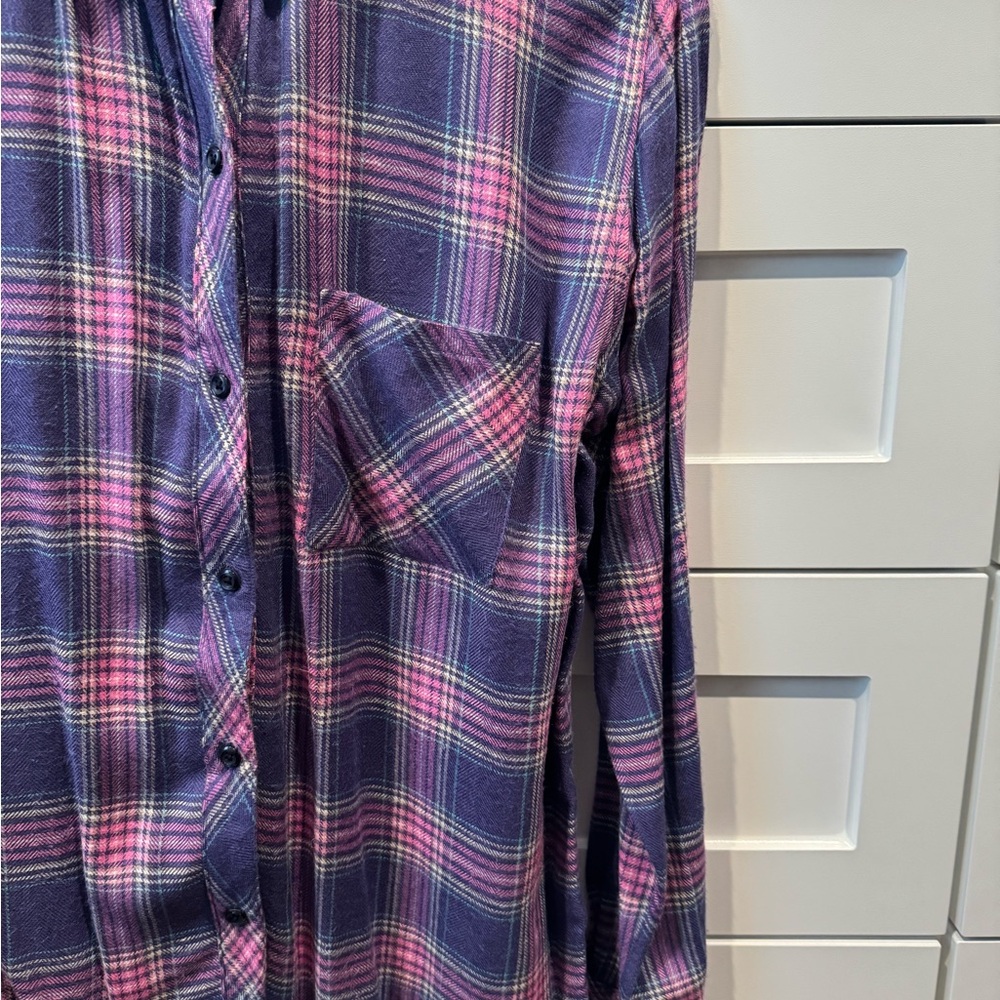 Rails Violet And Rose Plaid Button-Down Shirt - image 3